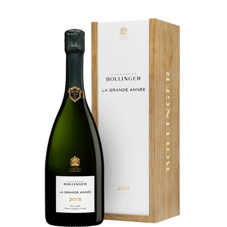 Flasche Bollinger Grande Année 2015 mit Holzetui