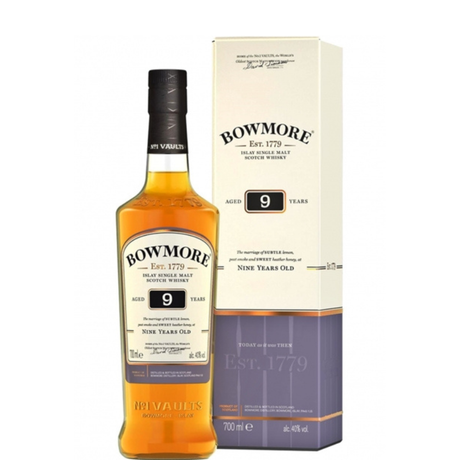 Flasche Bowmore 9 Jahre mit Etui