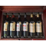 HOLZKOFFER BORDEAUX Auswahl x6 FLASCHEN