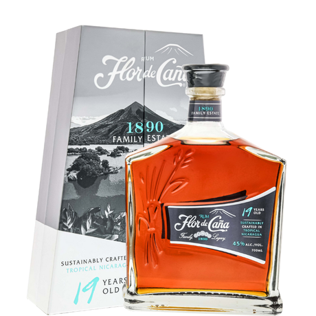 Flasche Flor de Caña 19 Jahre mit Etui