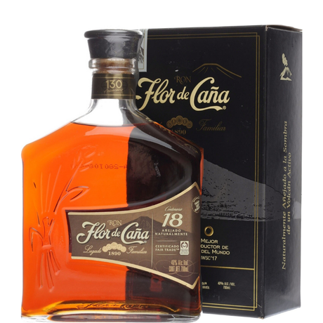 Flasche Flor de Caña 18 Jahre mit Etui